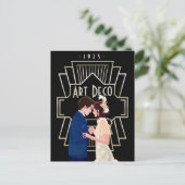 ヴィンテージアールデコ20代の夫婦が恋に ポストカード (スタンド正面)