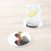 ヴィンテージアールデコ、カクテルを太陽に浴びる男 コースター (側面)