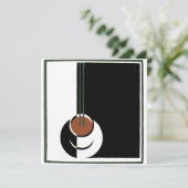 ヴィンテージアールデコ、コーヒーカップ 招待状 (スタンド正面)