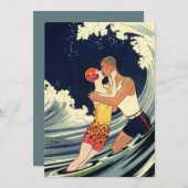 ヴィンテージアールデコ、恋人キスアットザビーチ (正面/裏面)