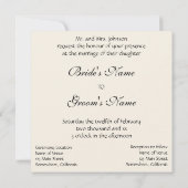 ヴィンテージアールデコ、新郎新婦結婚式招待状 招待状 (裏面)