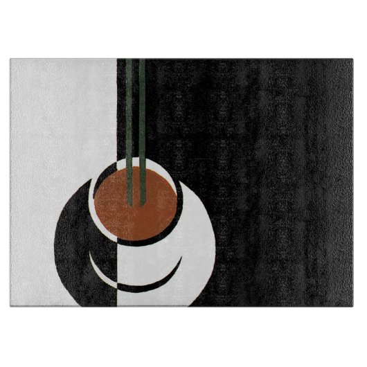 ヴィンテージアールデコ、水蒸気入りコーヒーカップ カッティングボード (正面)