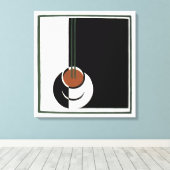 ヴィンテージアールデコ、水蒸気入りコーヒーカップ キャンバスプリント (インサイチュ (ウッドフロア))