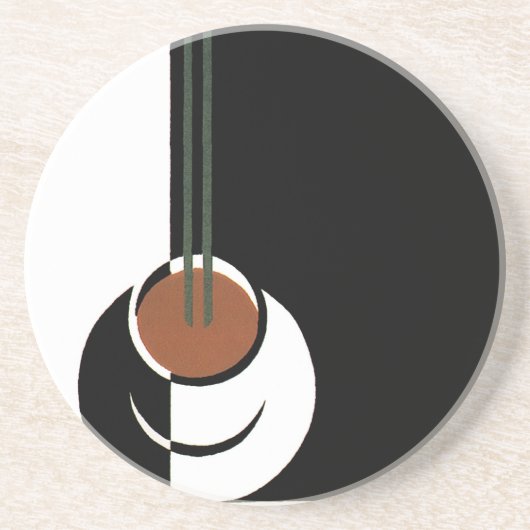 ヴィンテージアールデコ、水蒸気入りコーヒーカップ コースター (正面)