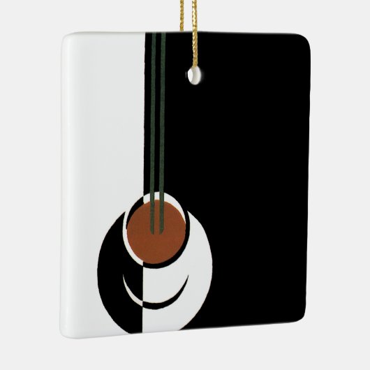 ヴィンテージアールデコ、水蒸気入りコーヒーカップ セラミックオーナメント (右)