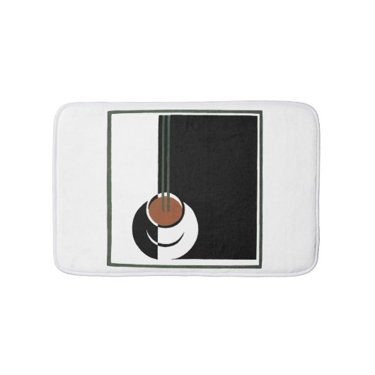 ヴィンテージアールデコ、水蒸気入りコーヒーカップ バスマット (正面)