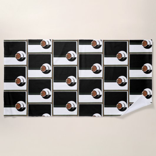 ヴィンテージアールデコ、水蒸気入りコーヒーカップ ビーチタオル (正面)