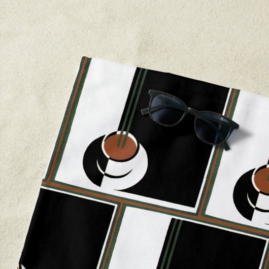 ヴィンテージアールデコ、水蒸気入りコーヒーカップ ビーチタオル (インサイチュ)