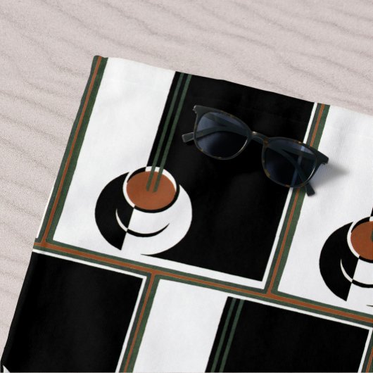 ヴィンテージアールデコ、水蒸気入りコーヒーカップ ビーチタオル