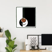 ヴィンテージアールデコ、水蒸気入りコーヒーカップ ポスター (ホームオフィス)