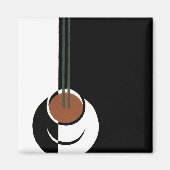 ヴィンテージアールデコ、水蒸気入りコーヒーカップ マグネット (正面)