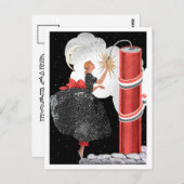 ヴィンテージアールデコ「爆竹フィジー」 ポストカード (正面/裏面)