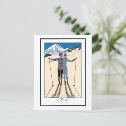 ヴィンテージアールデコ,雪の恋人たち,ジョージ・バービア ポストカード (スタンド正面)