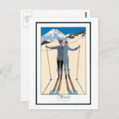 ヴィンテージアールデコ,雪の恋人たち,ジョージ・バービア ポストカード (正面/裏面)