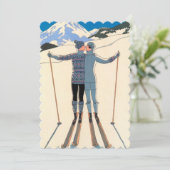 ヴィンテージアールデコ、雪の恋人結婚たち 招待状 (スタンド正面)