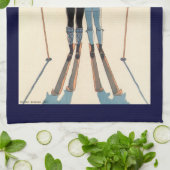 ヴィンテージアールデコ、雪の恋人by George Barbier キッチンタオル (折り畳み)