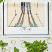 ヴィンテージアールデコ、雪の恋人by George Barbier キッチンタオル (折り畳み)