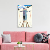 ヴィンテージアールデコ、雪の恋人by George Barbier キャンバスプリント (インサイチュ (リビング))