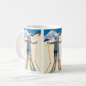 ヴィンテージアールデコ、雪の恋人by George Barbier コーヒーマグカップ (正面左)