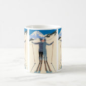 ヴィンテージアールデコ、雪の恋人by George Barbier コーヒーマグカップ (中央)