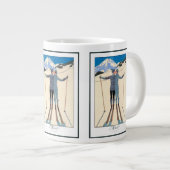 ヴィンテージアールデコ、雪の恋人by George Barbier ジャンボコーヒーマグカップ (正面右)