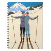 ヴィンテージアールデコ、雪の恋人by George Barbier ノートブック (正面)
