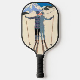 ヴィンテージアールデコ、雪の恋人by George Barbier ピックルボールラケット