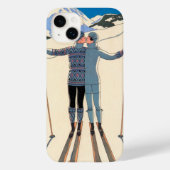 ヴィンテージアールデコ、雪の恋人by George Barbier Case-Mate iPhoneケース (裏面)