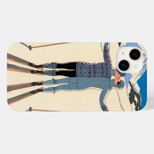 ヴィンテージアールデコ、雪の恋人by George Barbier Case-Mate iPhoneケース (裏面 (横))