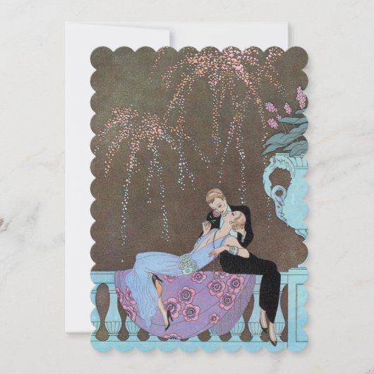 ヴィンテージアールデコ、Fireworks結婚式招待状 招待状 (正面)