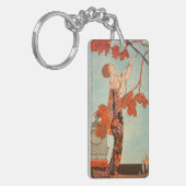 ヴィンテージアールデコ、Flighty Bird by George Barbier キーホルダー (正面左)