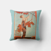 ヴィンテージアールデコ、Flighty Bird by George Barbier クッション (裏面)