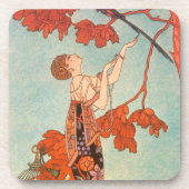 ヴィンテージアールデコ、Flighty Bird by George Barbier コースター (正面)