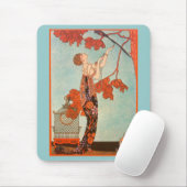 ヴィンテージアールデコ、Flighty Bird by George Barbier マウスパッド (マウス)