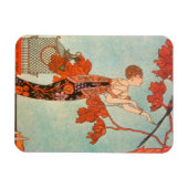 ヴィンテージアールデコ、Flighty Bird by George Barbier マグネット (横)