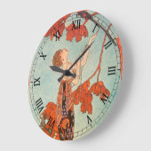 ヴィンテージアールデコ、Flighty Bird by George Barbier ラージ壁時計 (傾斜)