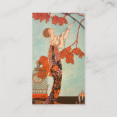 ヴィンテージアールデコ、Flighty Bird by George Barbier 名刺 (裏面)