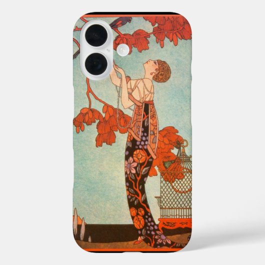 ヴィンテージアールデコ、Flighty Bird by George Barbier Case-Mate iPhoneケース (裏面)