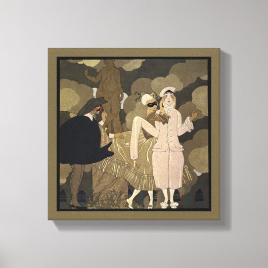 ヴィンテージアールデコ、George Barbierによる驚き キャンバスプリント (正面)