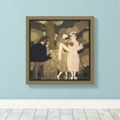 ヴィンテージアールデコ、George Barbierによる驚き キャンバスプリント (インサイチュ (ウッドフロア))