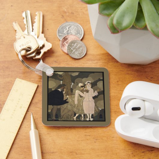 ヴィンテージアールデコ、George Barbierによる驚き キーホルダー (デスク)