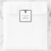 ヴィンテージアールデコBlk Whtフレーム1 SQ封筒用シール スクエアシール (バッグ)