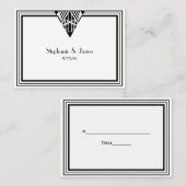 ヴィンテージアールデコBlk Whtフレーム#1護衛カード#2 プレイスカード (正面/裏面)