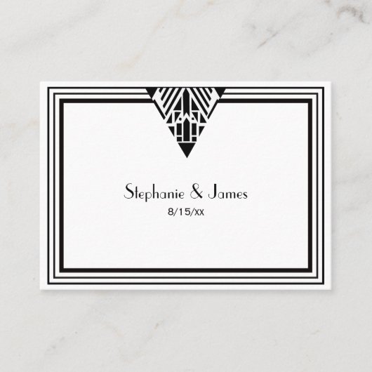 ヴィンテージアールデコBlk Whtフレーム#1護衛カード#2 プレイスカード (正面)