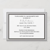 ヴィンテージアールデコBlk Whtフレーム#1 Hバチェロレッテ 招待状 (裏面)