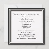 ヴィンテージアールデコBlk Whtフレーム#1 SQバチェロレッテ 招待状 (裏面)