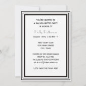 ヴィンテージアールデコBlk Whtフレーム#1 Vバチェロレッテ 招待状 (裏面)