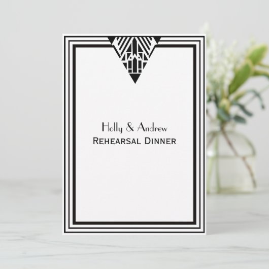 ヴィンテージアールデコBlk Whtフレーム#1 VリハーサルDin 招待状 (スタンド正面)