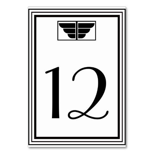 ヴィンテージアールデコBlk Whtフレーム#2 Hテーブル番号 テーブルナンバー (裏面)