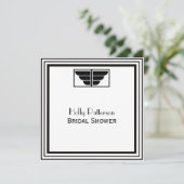 ヴィンテージアールデコBlk Whtフレーム#2 SQブライダルシャワー 招待状 (スタンド正面)